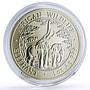 Zambia 5000 kwacha African Wildlife Elephants Fauna Matte silver coin 2003