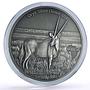 Ghana 5 cedis African Ounce Wildlife Oryx Gazelle Fauna silver coin 2018