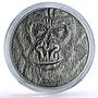 Ghana 5 cedis African Ounce Wildlife Gorilla Monkey Fauna silver coin 2015