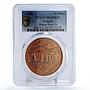 Vietnam 10 dong Seafaring Dragon Boat Ship Large MS69 PCGS copper coin 1988