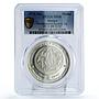 Mexico Numismatic Society Morelos SUD 8 Reales SP68 PCGS silver medal 1975