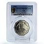 Iraq 1 dinar Hussein Iraqi Army Air Forces Plane Jet PR64 PCGS nickel coin 1981