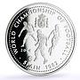 Mongolia 500 togrog Football World Cup in Spain Players proof silver coin 2004