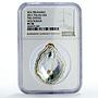 Palau 5 dollars Sea Treasures Marine Life Oyster Pearl PF70 NGC silver coin 2011