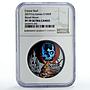 Eq. Guinea 1000 francs Blood Moon Ship Crystal Skull PF70 NGC silver coin 2019