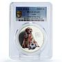 Laos 50000 kip Lunar Calendar Year of Dog Puppy Ball PL69 PCGS silver coin 2018