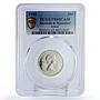 Rhodesia Nyasaland 1 shilling Regular Coinage Antelope PR65 PCGS Ag coin 1955