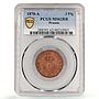 Germany Prussia 3 pfenninge Wilhelm I Coinage Mark A MS62 PCGS copper coin 1870
