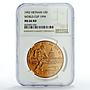 Vietnam 10 dong Football World Cup in the USA Player MS66 NGC copper coin 1992