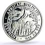 Zambia 2000 kwacha African Wildlife Elephants Fauna proof silver coin 2003