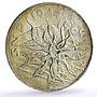 Czechoslovakia 25 korun Slovak Uprising 25th Anniversary silver coin 1969