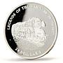 Liberia 20 dollars Railways Railroads Trains Br 10 001 proof silver coin 2003