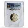 Saudi Arabia 50 halala 1/2 riyal Regular Coinage KM-64 PR69 PCGS CuNi coin 1988