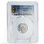 Algeria 1 dinar Regular Coinage Buffalo Bull Fauna PR68 PCGS steel coin 1992