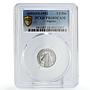 Algeria 1/2 dinar Regular Coinage Horse Fauna PR68 PCGS steel coin 1992