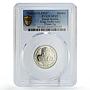 Saudi Arabia Abdul Aziz Death Politics 23MM SP65 PCGS silver medal coin 1953