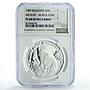 Bulgaria 25 leva Conservation Wildlife Bear Cubs Fauna PF68 NGC silver coin 1989