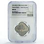 Iraq 500 fils 500 Falsan Error Central Bank Palm Trees MS62 NGC CuNi coin 1982