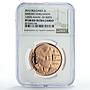 Bulgaria 2 leva Poet Dimcho Debelyanov Literature PF68 NGC copper coin 2012