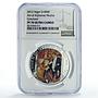 Niger 1000 francs Painter Alphonse Mucha The Flirt Art PF70 NGC silver coin 2012