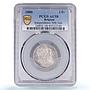 Belgium 1 franc Independence 50th Anniversary KM-38 AU58 PCGS silver coin 1880