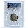 Costa Rica 50 centimos Regular Coinage "1923" KM-159 AU53 PCGS silver coin 1893