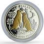 Liberia 10 dollars Wildlife Zealand Penguin Fauna w/o Crystal silver coin 2004