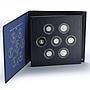 Jersey 1 pound 50 20 10 5 2 1 pence Set Landmarks Architecture silver coins 1983