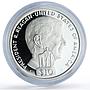 Liberia 10 dollars President Ronald Reagan Politics proof silver coin 1998