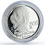 Slovakia 200 korun Linguist Josef Skultety Science proof silver coin 2003