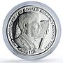 Sierra Leone 10 dollars President Ronald Reagan Politics proof silver coin 2004
