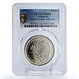 Indonesia Gag Island Pacific Nikkel Paradise Bird Ship MS64 PCGS Ni medal 1972