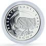 Isle of Man 1 crown Preserve Planet Earth Egret Bird Fauna silver coin 1995