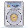 France East Africa 10 centimes Republic Coinage KM-4 MS64 PCGS brass coin 1943
