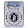 Costa Rica 1000 colones President Arias Nobel Prize PR70 PCGS silver coin 1987