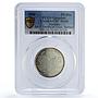 Palestine 5 dinars Picasso Dove Bird Art ESSAI TRIAL X#12 PCGS silver coin 2010