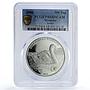 Mongolia 500 togrog Conservation Wildlife Swan Bird PR68 PCGS silver coin 2006