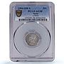 Spain 50 centimos King Alfonso XIII Coinage Mark SMV AU58 PCGS silver coin 1904