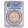 Portugal 20 escudos Financial Renewal Seated Figure MS64 PCGS silver coin 1953