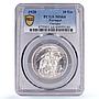 Portugal 10 escudos Ourique Battle Horseman KM-579 MS64 PCGS silver coin 1928