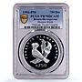 Bosnia Herzegovina 750 dinara Preserve Hoopoe Birds PR70 PCGS silver coin 1996