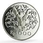 Indonesia 5000 rupiah Conservation Orangutan Monkey Fauna proof silver coin 1974
