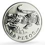 Colombia 500 pesos Conservation Wildlife Crocodile Fauna silver coin 1978