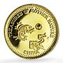 Fiji 10 dollars Treasures China Carp Fish Fauna w/o Pearl proof gold coin 2012