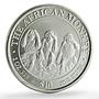 Somalia 10 dollars African Wildlife Three Monkeys Fauna Matte silver coin 2001
