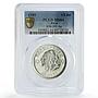 Peru 1/2 inti Indian Pachacutec Yupanki MS64 PCGS silver coin 1989