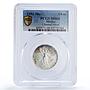 Mexico 1/4 onza Libertad Angel of Independence MS68 PCGS silver coin 1992