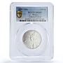Mexico 1/4 onza Libertad Angel of Independence MS69 PCGS silver coin 1997