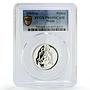 China Macau 1 pataca 1 yuan Portugal Coinage Fishes PR69 PCGS silver coin 1985