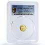Vietnam 5000 dong Lunar Calendar Year of the Snake PR69 PCGS gold coin 2001